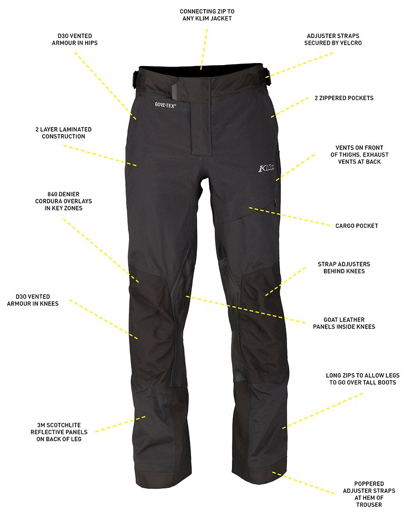 Klim Latitude pant details